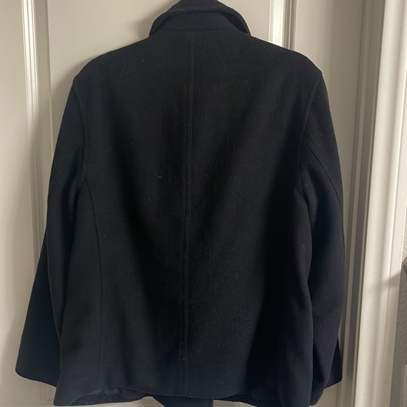 J Crew Vintage Black Wool Blend Double Breasted Peacoat Jacket in size Medium - Picture 3 of 5